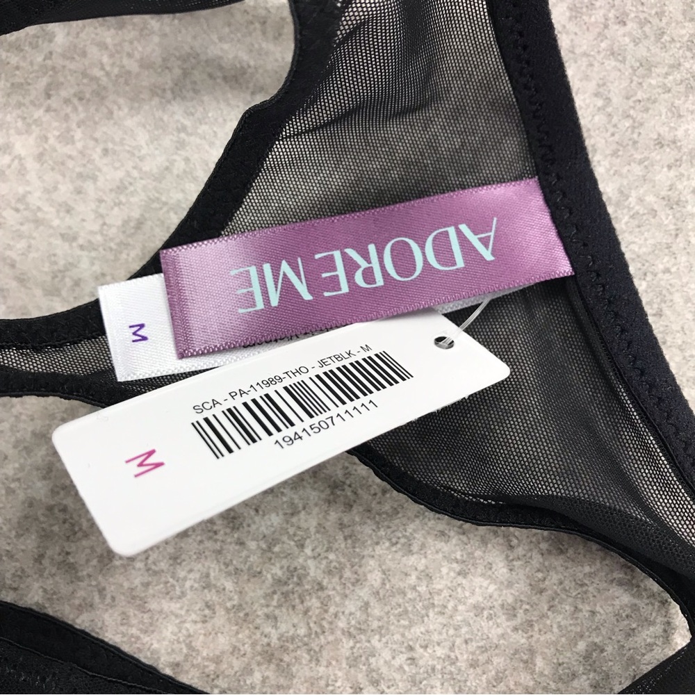 Adore Me New With Tags Fallon Plus Bra (38DDD) Panty (Medium Thong) Set. Black.
